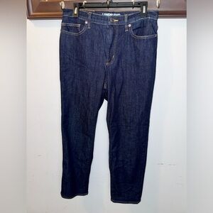 Lands End Ladies Dark Wash Straight Leg Jeans Size 10